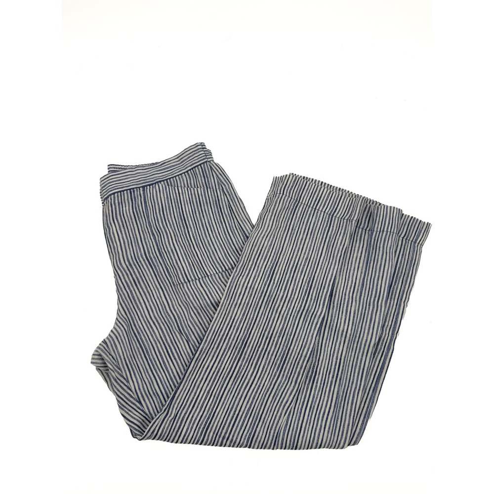 Chico's Blue and White Striped Wide Leg Pants